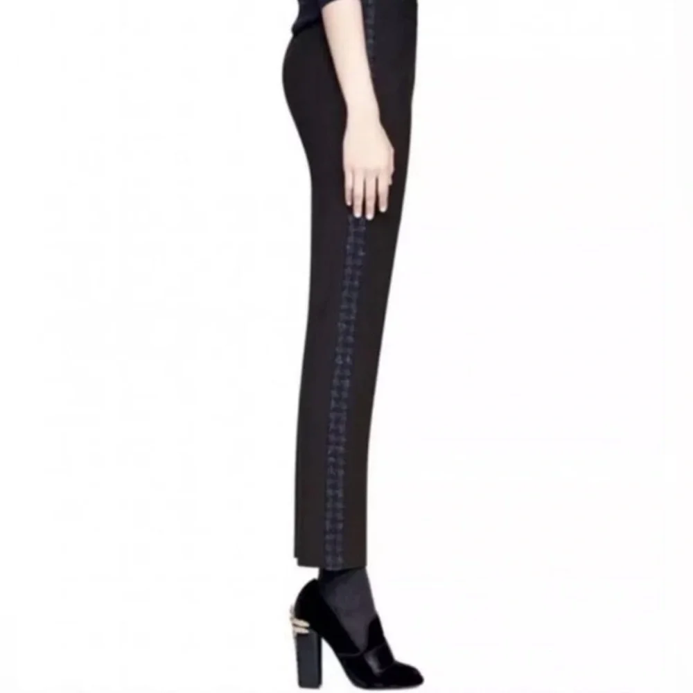 Tory Burch Tobie Wool Blend Tweed Stripe Dress Pants Womens Size 10